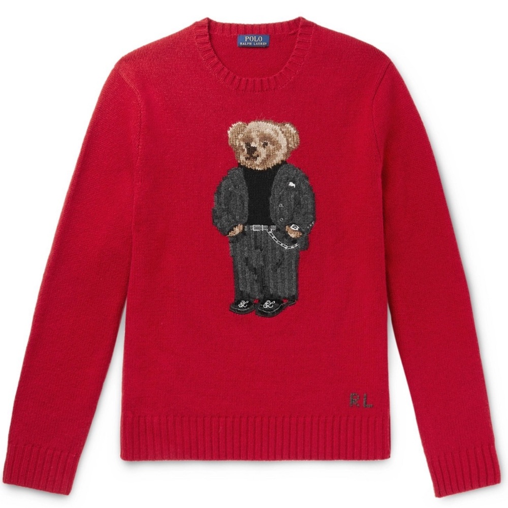Vintage Red Polo Ralph Lauren ‘Teddy’ Sweater